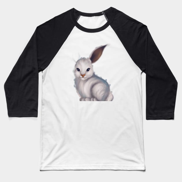 Cute Hare Drawing Baseball T-Shirt by Play Zoo